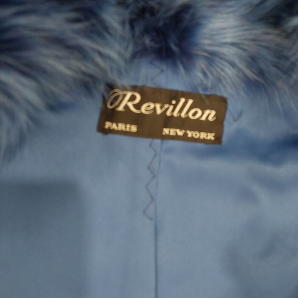 Authentic REVILLON Paris New York Electric Blue Rabbit Fox Fur Convertible Vest - Picture 9 of 14